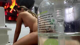 i sneak camera in empty house for misssvikki's see-through anal play