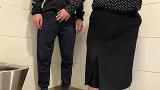 Curvy BBW Stepmom Milf Makes Chubby Step Son Cum Dirty Public Toilet