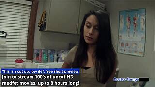 Dr Tampa locks petite Alexa Chang in latex gloves handcuffs backstage