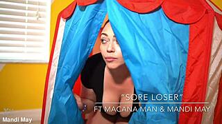 mandi may goes all out slurping and swallowing macana man's massive dominican cock