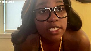 hazelnutxxx in lighter bikini face all over her ebony curves