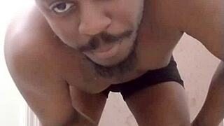 back at it, making a messy spread in underwear from another room