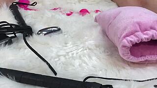 oiled massage turns into wild dildo pounding of her pussy and tight asshole