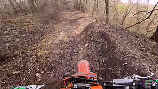 dirtbike ride turns into wild bareback outdoor cumswap with neighbor