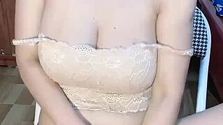 glasses-wearing vietnamese babe spreads wide to masturbate her wet pussy