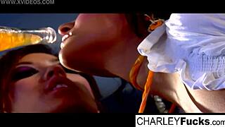 Charlie and sexy brunette Capri get slippery wet with pussy licking fun 👅💦