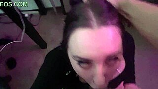 goth slut goes deep on older asian cock with sloppy sucks 😈💦