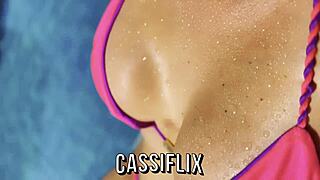 Latina rides tattooed cock on boat till creampie fills her