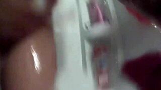 Nikita Von James teases pussy in steamy shower solo