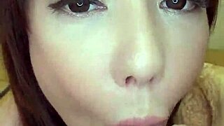 Japanese big tits babe spreads pussy wide open