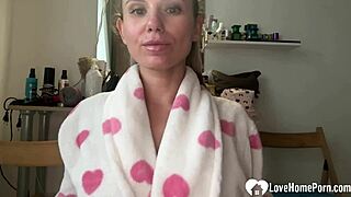 busty tattooed milf teases in see-through lingerie with toys and buttplug 😈 will make your cock throb hard!