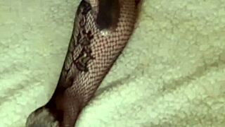 Milf wakes to hot cum dripping on lingerie ass cheeks