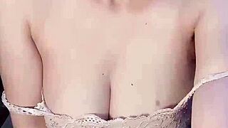 glasses-wearing vietnamese babe spreads wide to masturbate her wet pussy