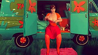 Granny Velma Dinkle Cosplay Fucks Missionary Close-Up Creampie Orgasm