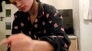 Redhead roommate grabs my cock deepthroats it fully then i cum in her mouth as she spits it back on my dick close up