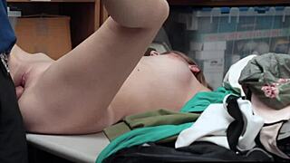 Officer pounds shoplifters cowgirl stern lesson