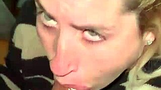 Blonde latina tattoo slut begs for monster cock cumshots straight into her mouth and facial