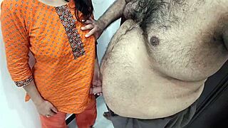 Lucky old man rams his desi pakistani stepdaughter's tight pussy relentlessly