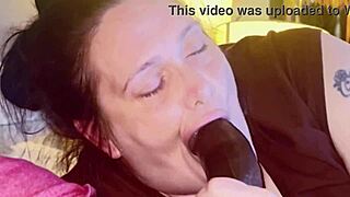 thick midget babe slurps and chokes on massive bbc deep