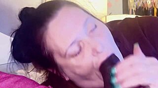 thick midget babe slurps and chokes on massive bbc deep