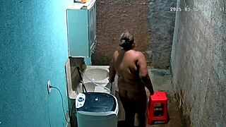 hidden camera catches stepmom shaving while stepson spies secretly