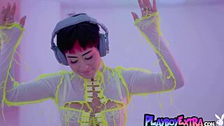 wanna watch nude latina teen mia valentine strip and dj her big natural tits?