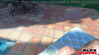 sexy milf shay sights gets super wet by the pool but not from swimming... it's that deepthroat craving