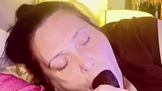 thick midget babe slurps and chokes on massive bbc deep