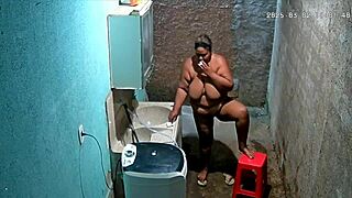 hidden camera catches stepmom shaving while stepson spies secretly