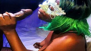 Sexxxy ebony headmistress drips wet for student's monster black cock, sucks rough doggystyle bareback anytime