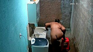 hidden camera catches stepmom shaving while stepson spies secretly