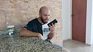 my stepbrother caught me fingering pussy on video call and fucks me hard