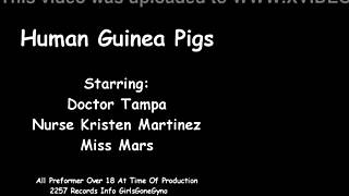 Curly nurse miss mars turns patients into screaming guinea pigs in latex hospital play