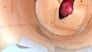 whoa camera shoved deep in her tight pussy exploding with huge cum!! 🍆💦