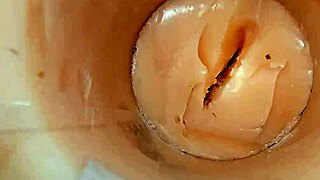 whoa camera shoved deep in her tight pussy exploding with huge cum!! 🍆💦