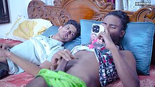 desi indian step sis catches step bros jerkin off... now she wants their cocks deep hindi audio 😈