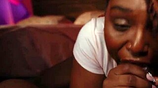 curvy ebony babe bends over throws bubble butt back on monster cock till squirting orgasm