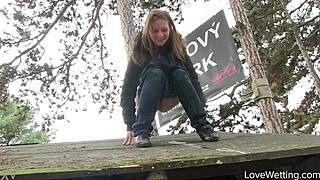 Michell's Outdoor Public Pissing Scene Solo