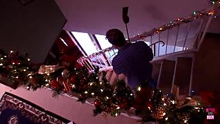 Blonde Babe's Massive Fake Tits Jiggle Wild During Christmas Deepthroat And Drill Fuck