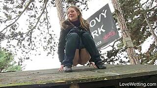 Michell's Outdoor Public Pissing Scene Solo