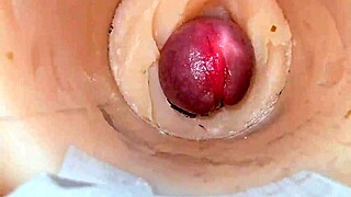 whoa camera shoved deep in her tight pussy exploding with huge cum!! 🍆💦