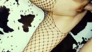 Damn, watch this milf strip and masturbate before taking big cock 🔥💃