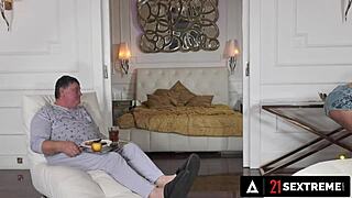 sexy busty housekeeper nelly kent rides old man's cock like a pro in 21 sextreme