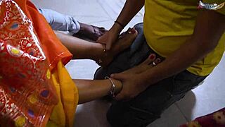 Desi Mallu Bhabhi Fucked Hard in Multiple Positions by Four Local Boys Gangbang at Home