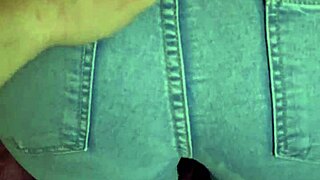 Hot wife, bend over in tight jeans for doggystyle cumshot on ass?