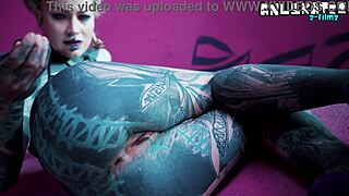 solo tattoo slut fists gaping asshole with huge toys plugs