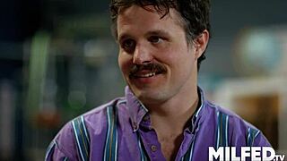 Milf teacher seduces muscular student for taboo classroom pussy lick and fuck