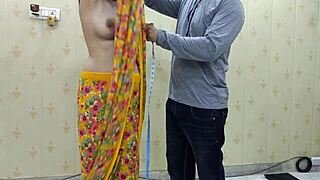 tailor master bends hot indian bhabhi over for deep pussy pounding hindi moans