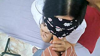 Chubby thai babe deepthroats big dick then rides to creampie squirt