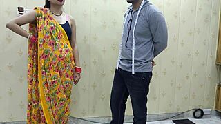 tailor master bends hot indian bhabhi over for deep pussy pounding hindi moans